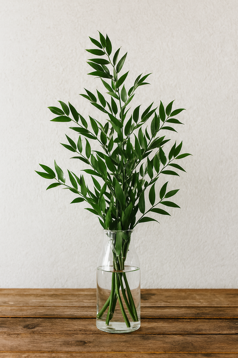 Italian Ruscus Bunches, 150 Gram – Fresh Greenery for Weddings, Events & Home Décor (5–6 Stems, 24–28")