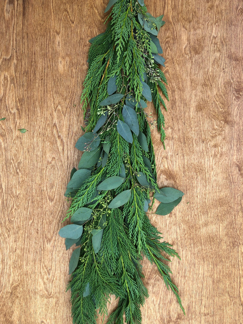 Leyland Cypress and Seeded Eucalyptus Garland