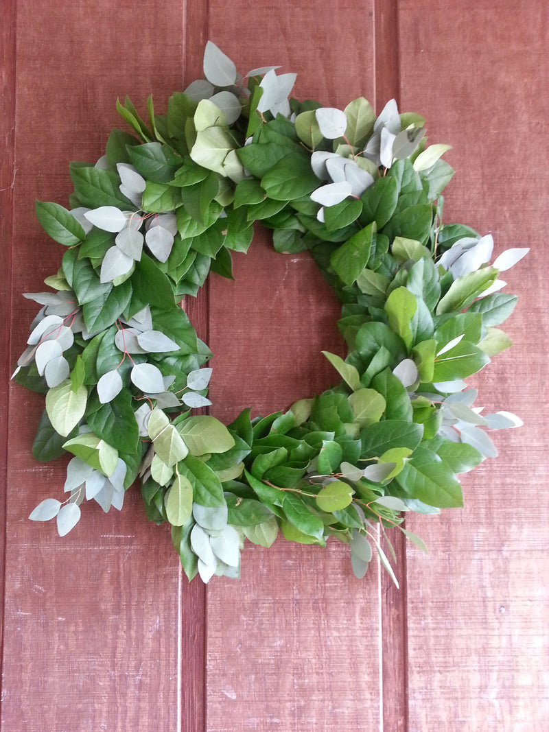 Salal and Silver Dollar Eucalyptus Wreath