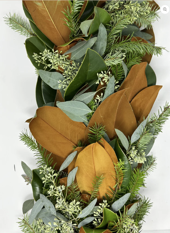 Magnolia, Fir & Seed Euc Garland | 4 ft, 6 ft, 10 ft | Christmas Collection, Christmas Décor & Weddings, Christmas Centerpieces (TK)