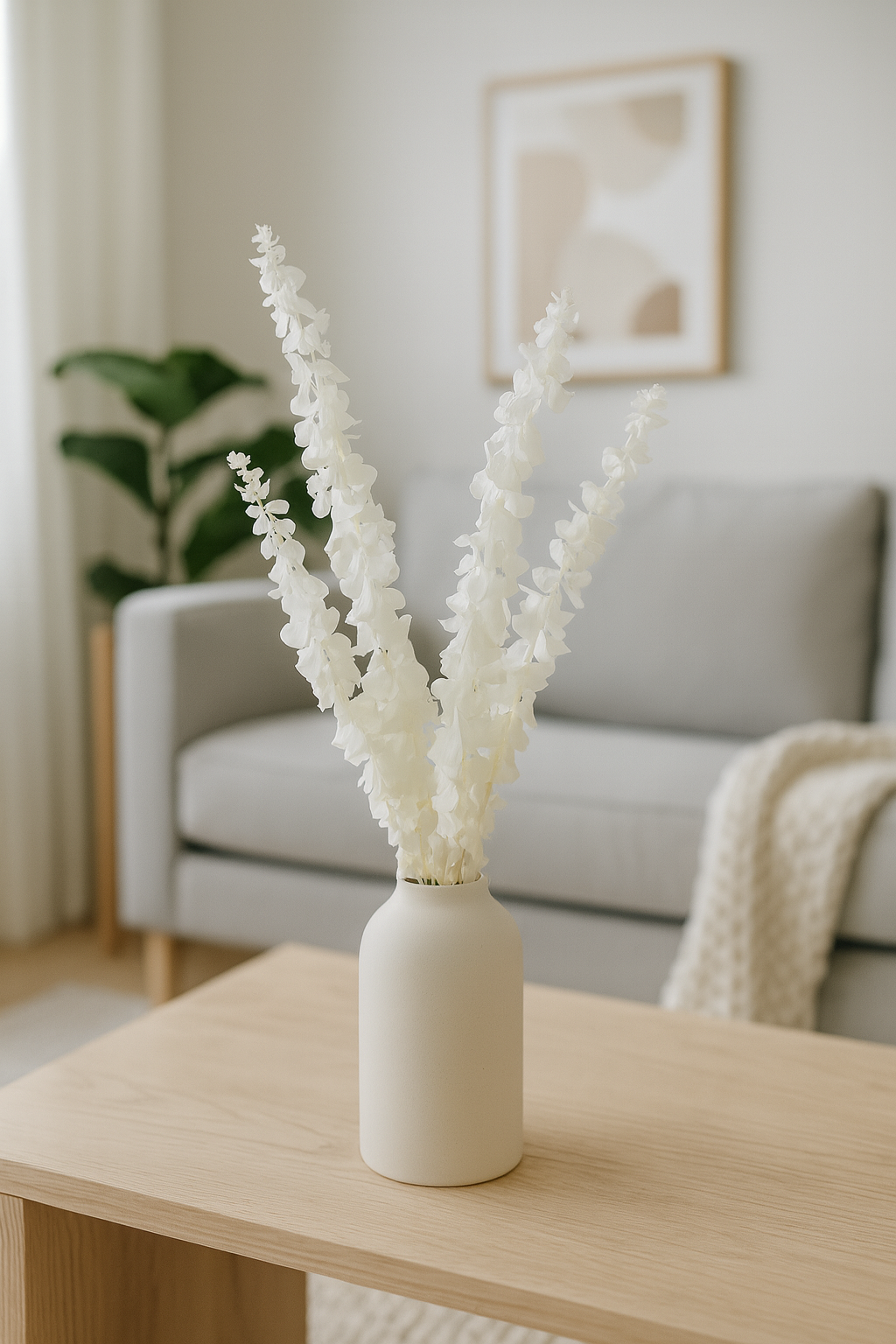 Bleached White Baby Blue Eucalyptus Bunches