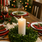 Boxwood Candle Wreath – 10" Fresh Greenery Centerpiece