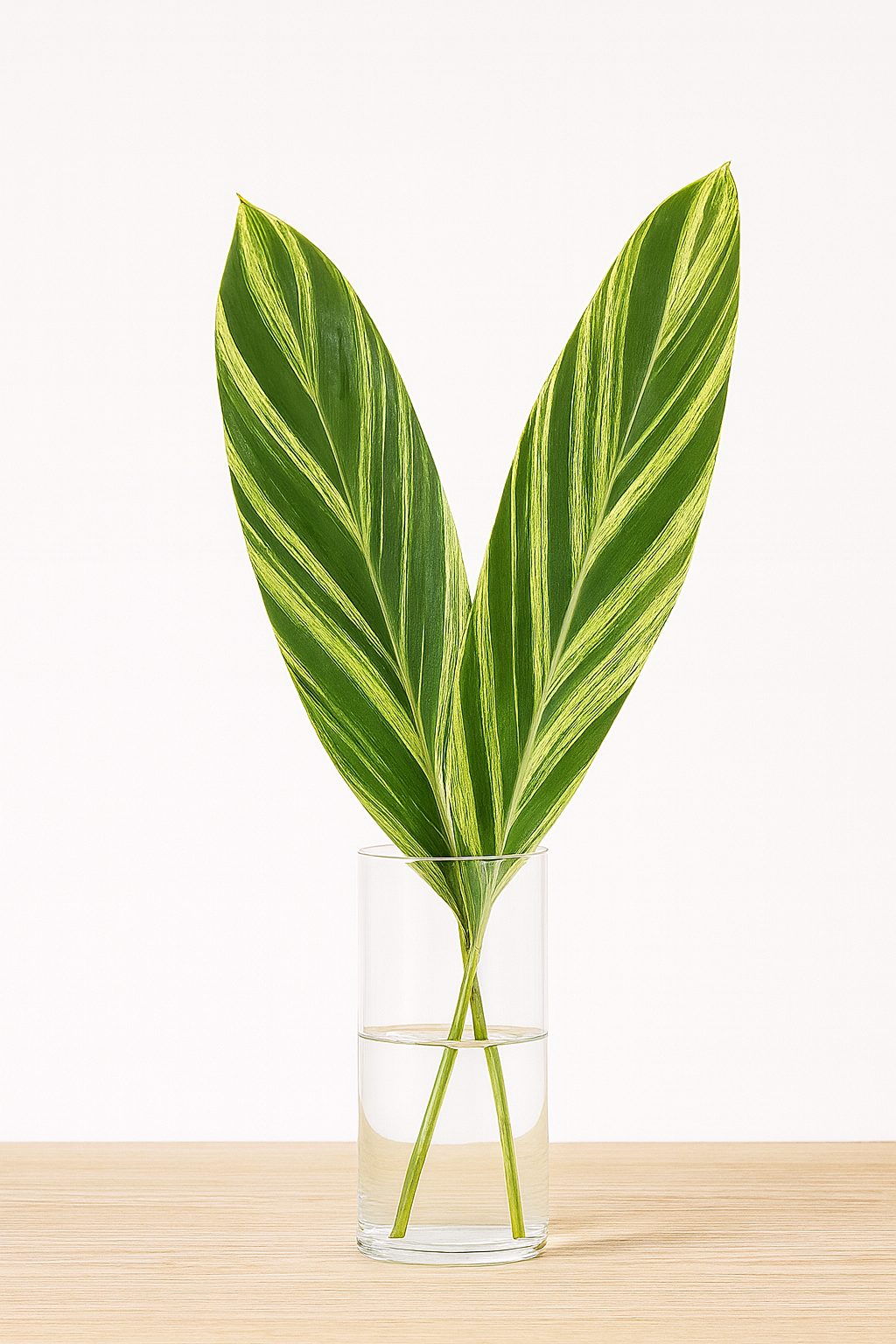 Variegated Ginger Leaf Bunches – 10 Stems of Striped Tropical Greenery (14–18")