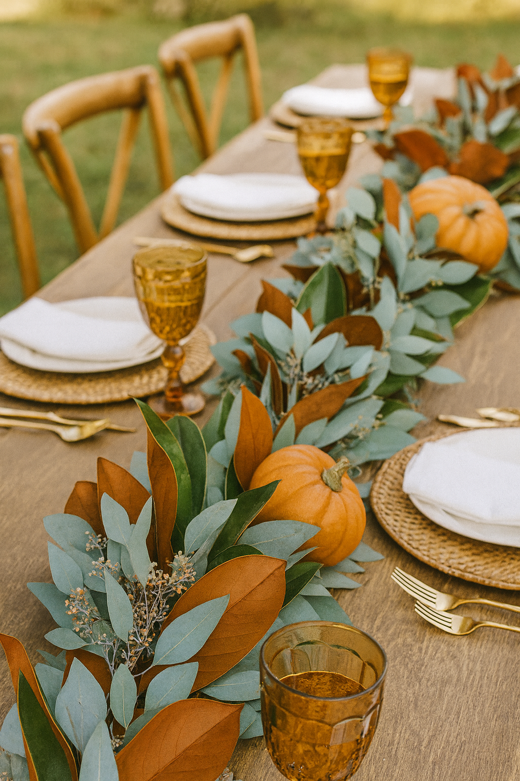 Magnolia & Seeded Eucalyptus Garland – Fresh Handmade Greenery for Table Runners, Mantels, Weddings, Thanksgiving & Fall Décor – Real Farm-Grown Foliage