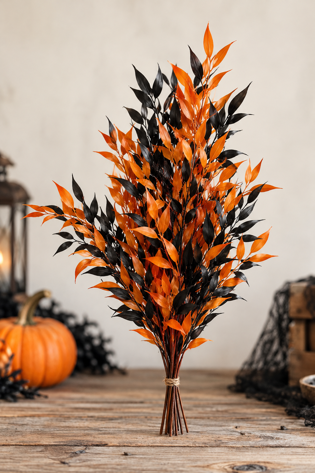 Orange & Black Tinted Italian Ruscus – Fresh Cut Foliage
