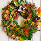 24" Magnolia + Copper Beech & Grevillea Fall Wreath – Handcrafted Designer Autumn Decor (TK)