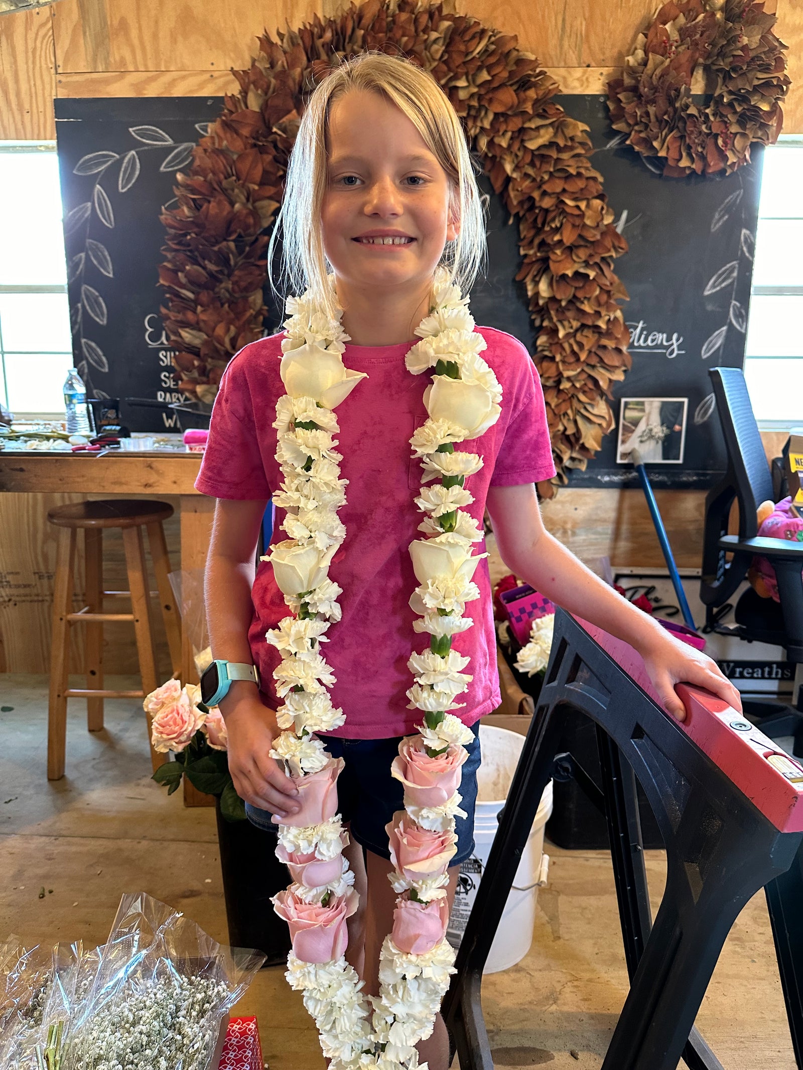 Daughter Enjoying the Fresh Florals Involved!