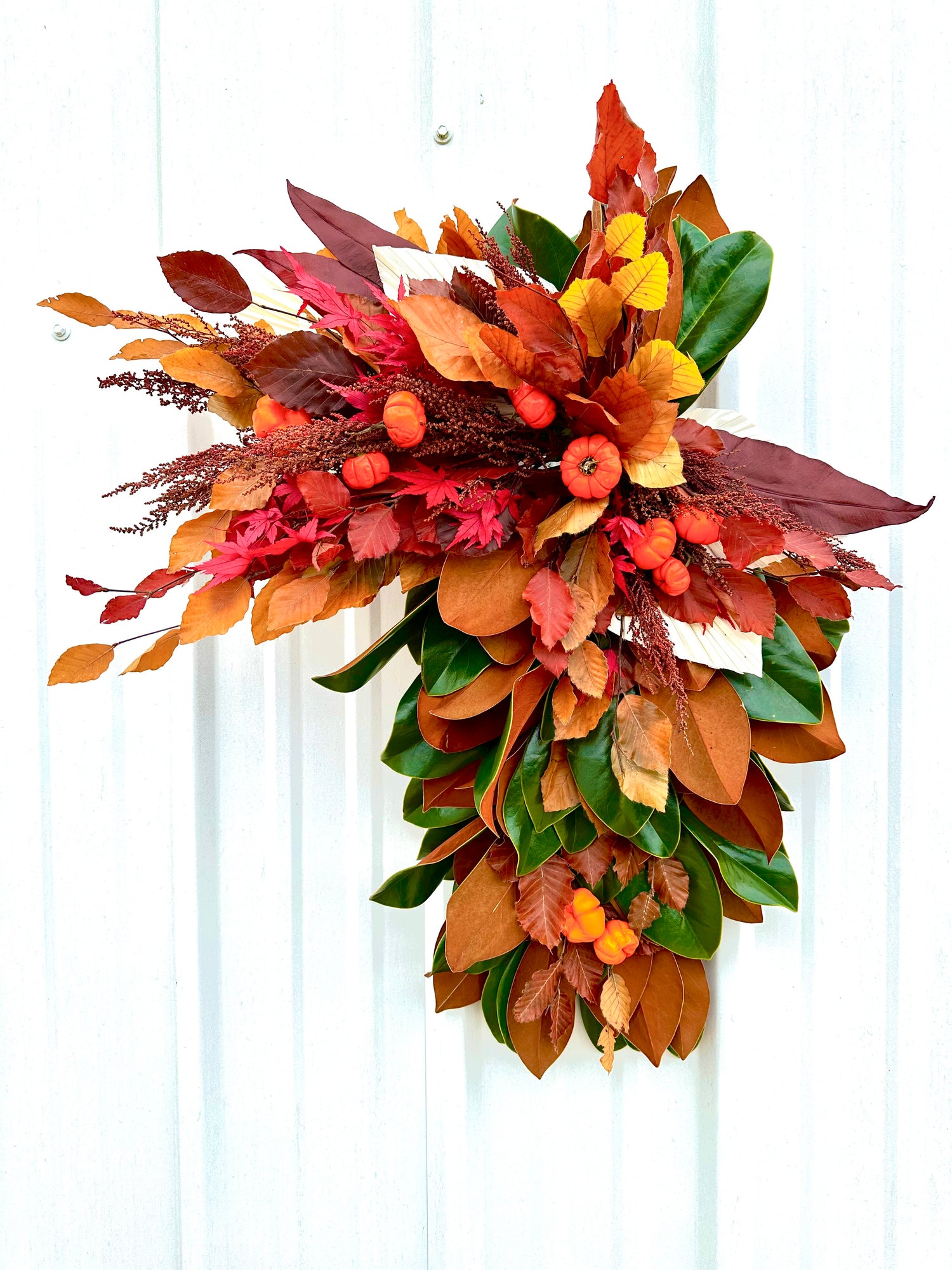 Pumpkin Express Swag, Autumn and Fall Masterpiece, Home Decor, Wedding Arch Piece- Fall Designer