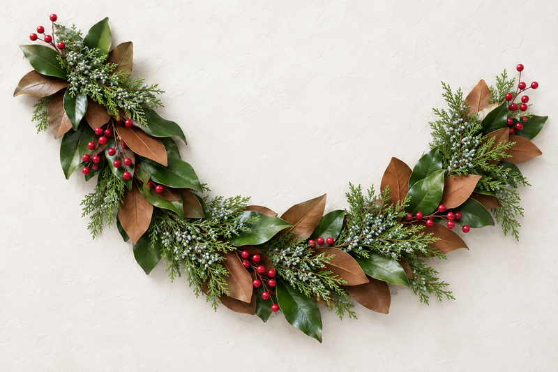 Magnolia, Blueberry Cedar, and Red Berries