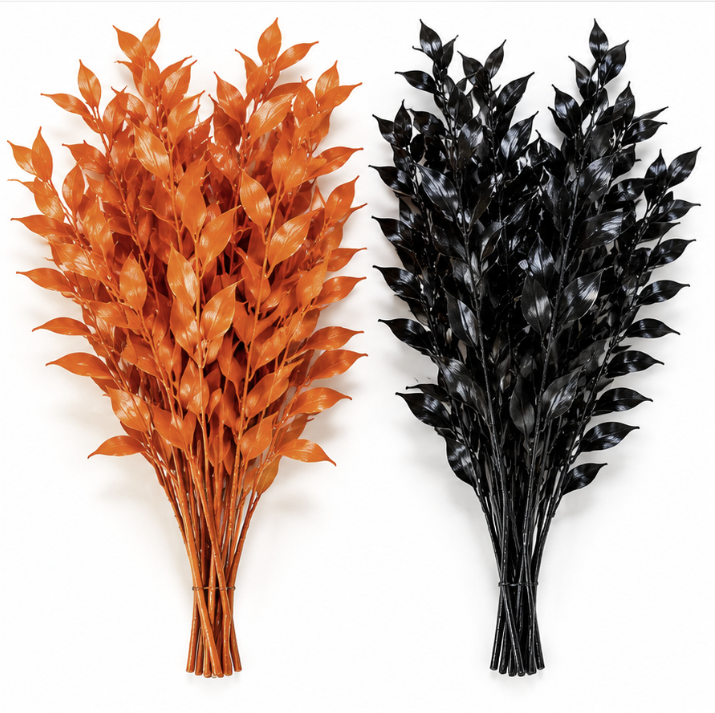 Orange & Black Tinted Italian Ruscus – Fresh Cut Foliage