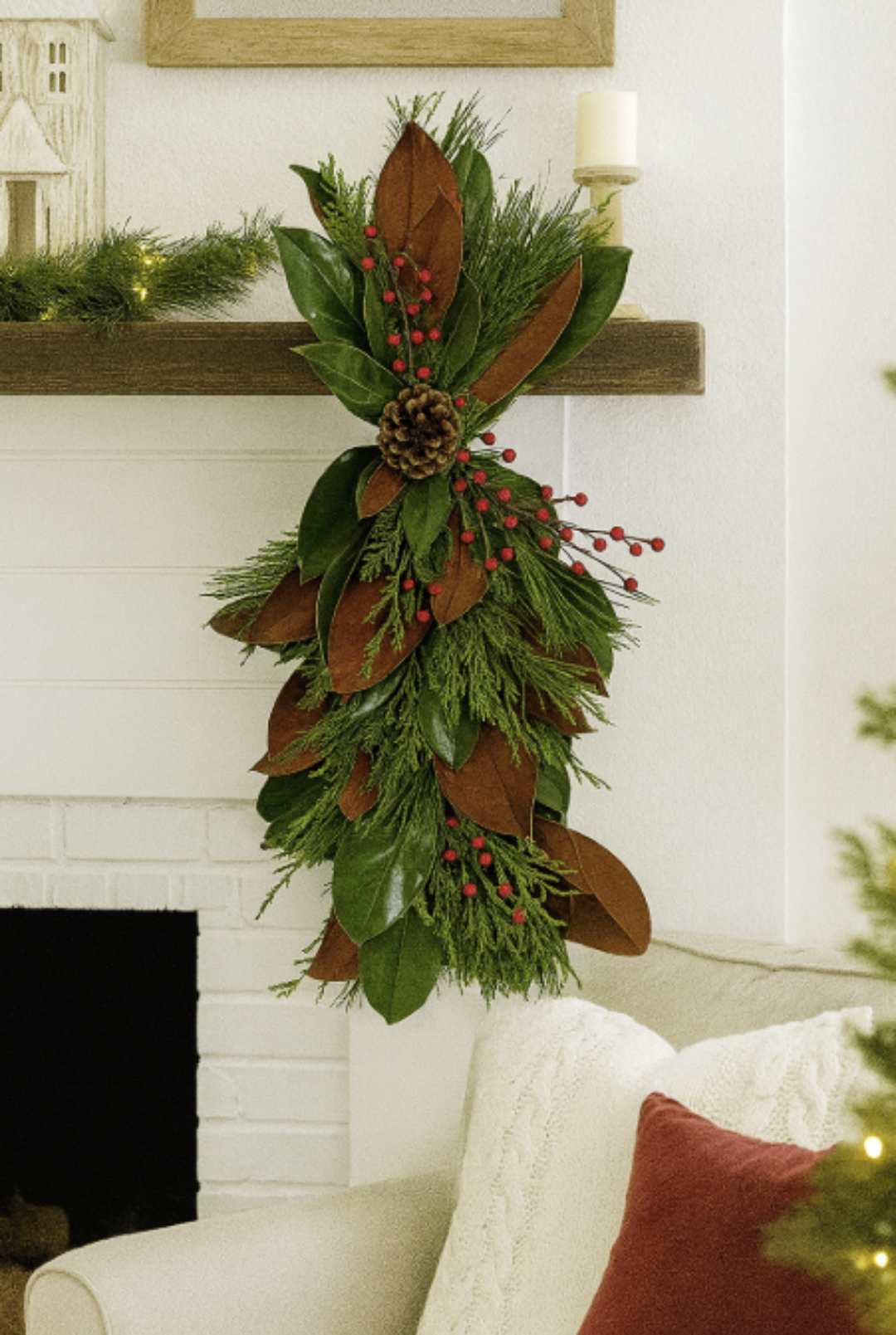 Festive Magnolia, Florida Pine, and Leyland Cypress Swag