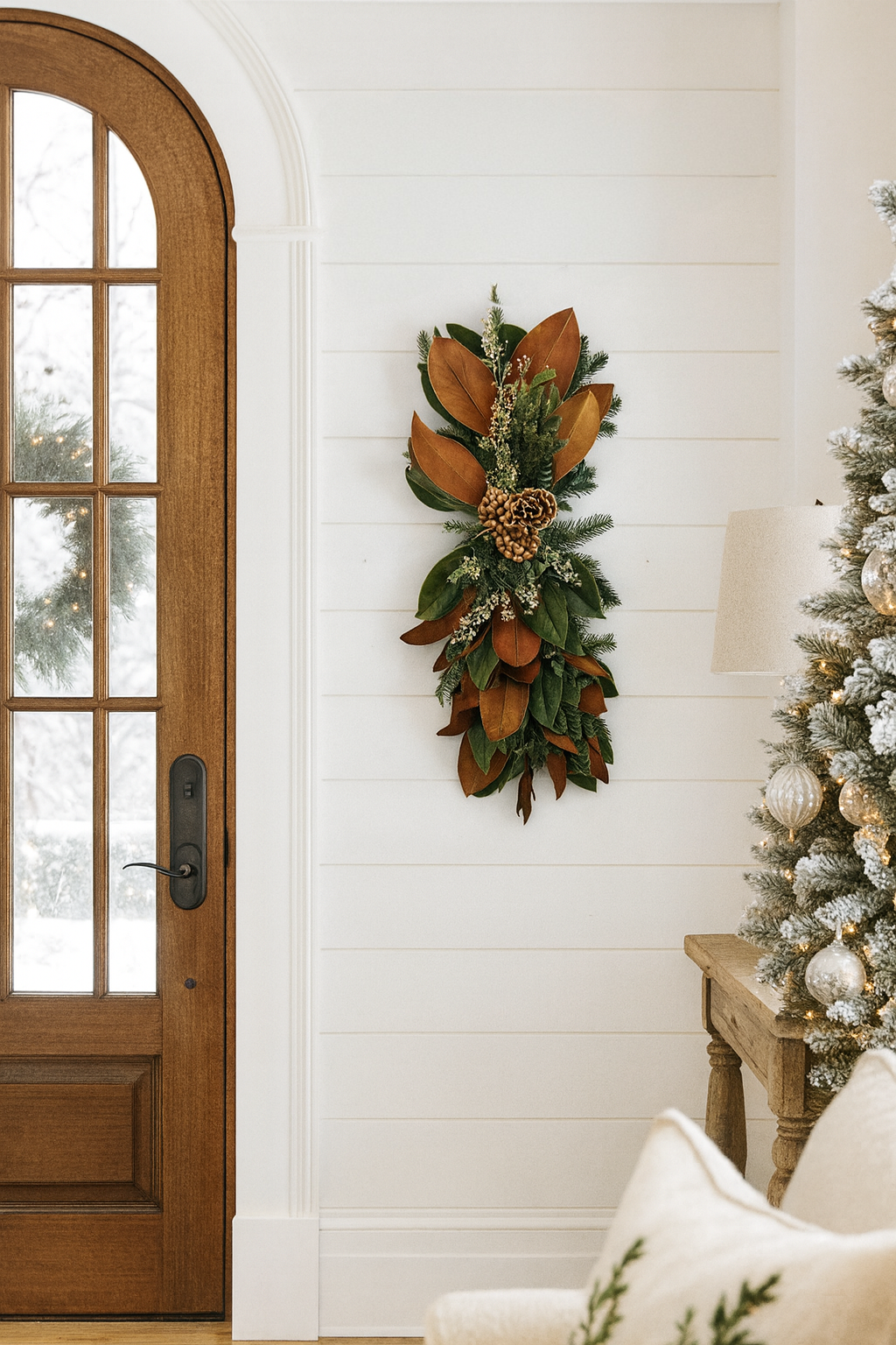 Magnolia, Seeded Eucalyptus, and Noble Fir Swag