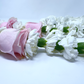 Pink Mondial Roses Blended with White Playa Blanca Rose and White Carnation - Flower Garland & Mala