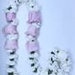 Pink Mondial Roses Blended with White Playa Blanca Rose and White Carnation - Flower Garland & Mala