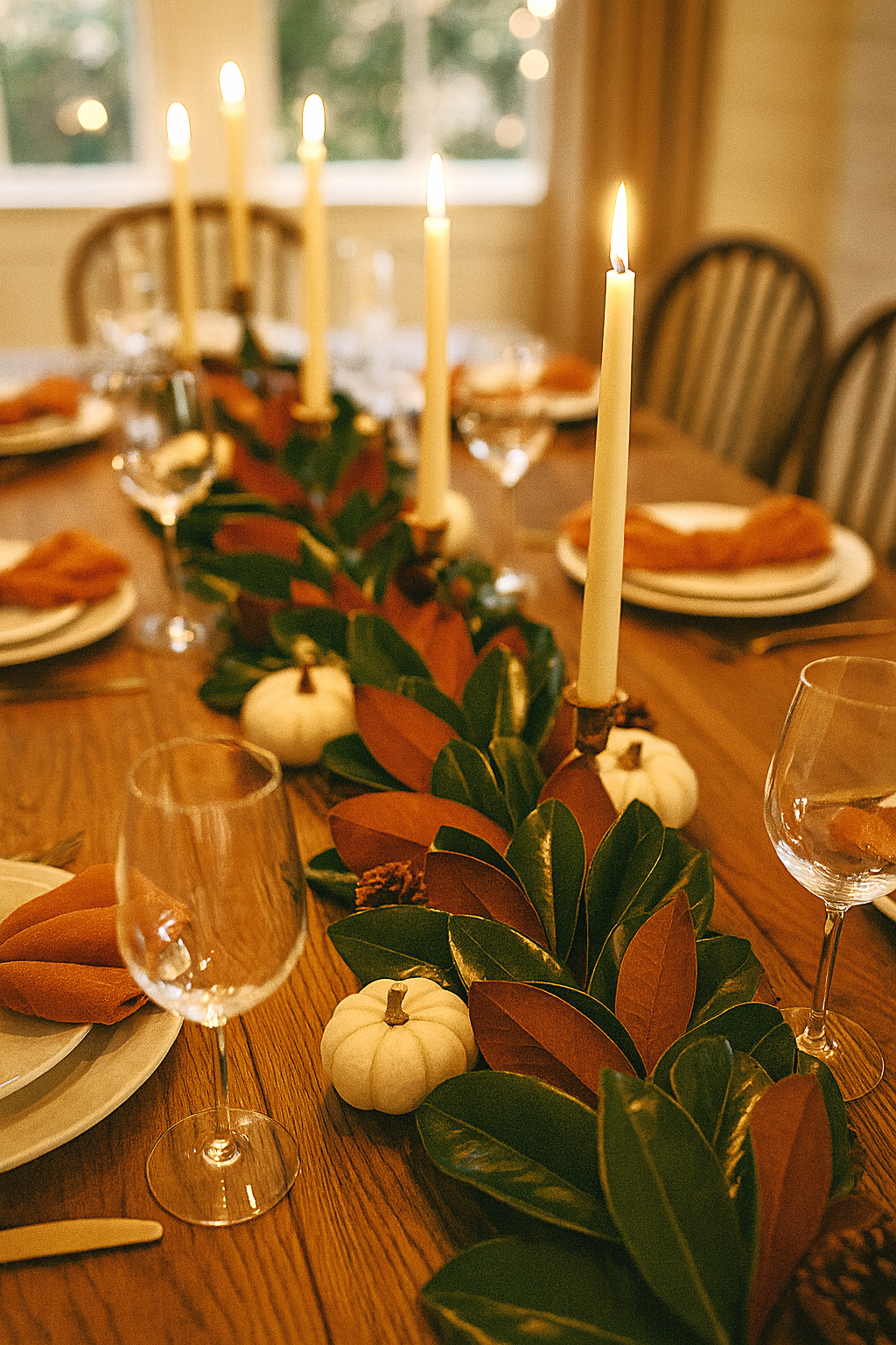 Fresh Magnolia Garland for Fall Table Centerpieces, Thanksgiving Decor, and Fall Weddings