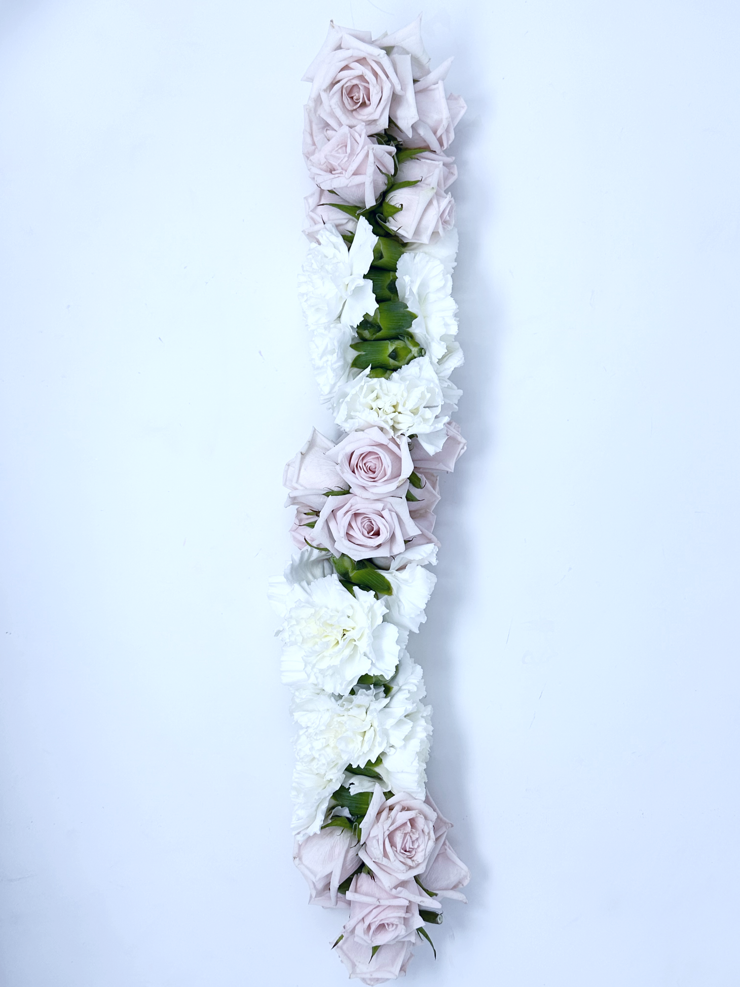 Pink Spray Roses & White Carnations Garland/Mala