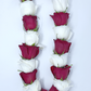 Classic Red Freedom Roses with Playa Blanca Roses Flower Garland, Mala & Lei