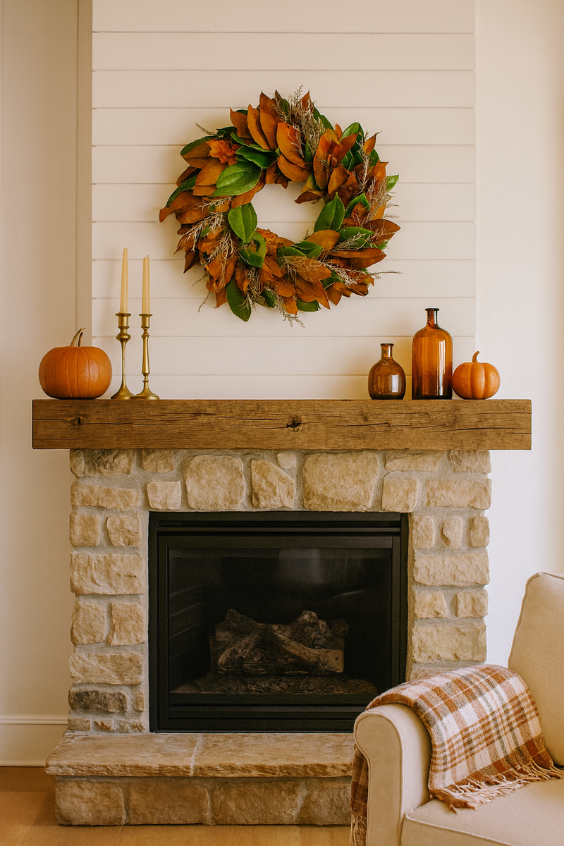 Magnolia, Grevelia, Copper Beech Foliage Wreath