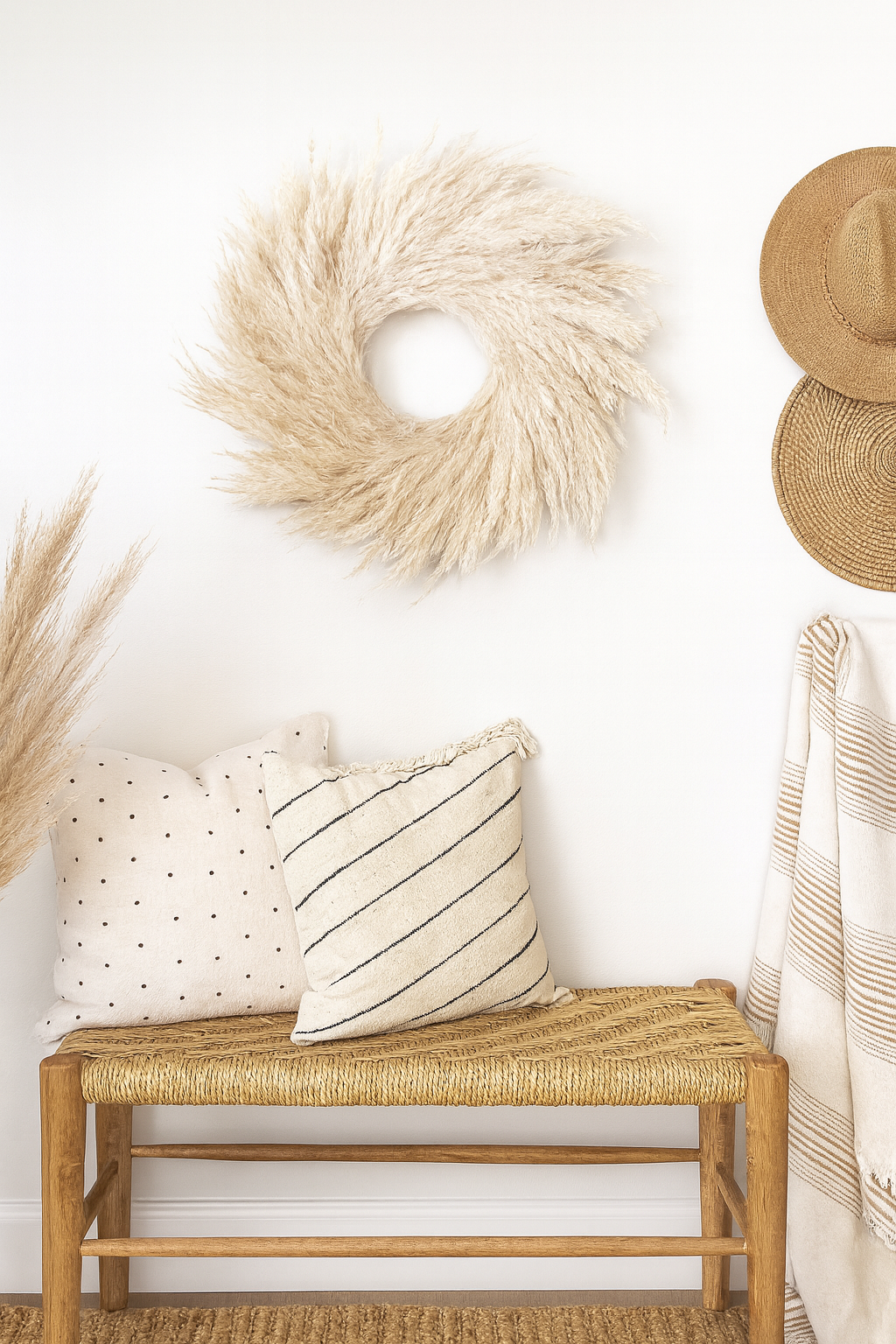 Natural Pampas Grass Wreath – Boho Chic Wall & Door Decor 🌾✨