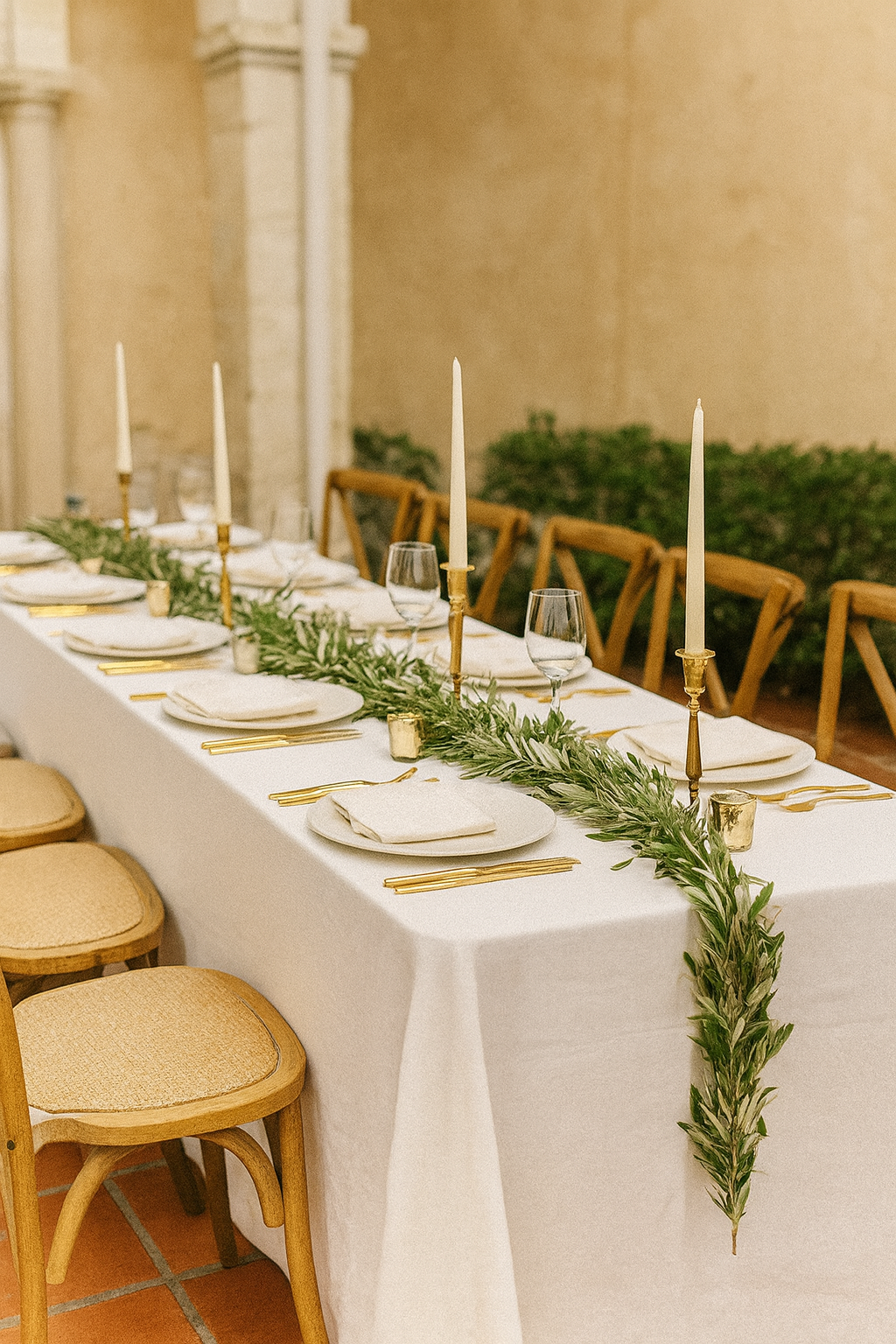Olive, Bay Leaf & Rosemary Garland – Fresh Mediterranean-Inspired Greenery