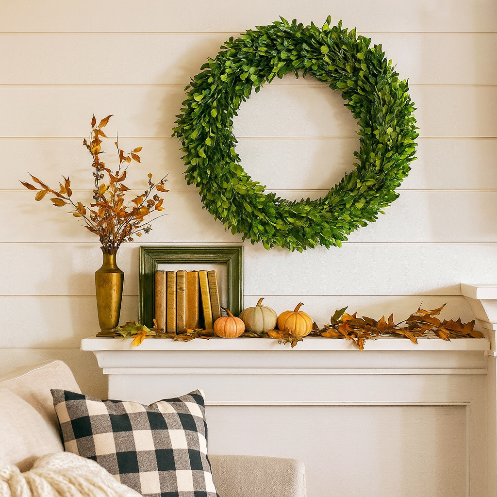 🌿 Fresh Boxwood Foliage Wreath
