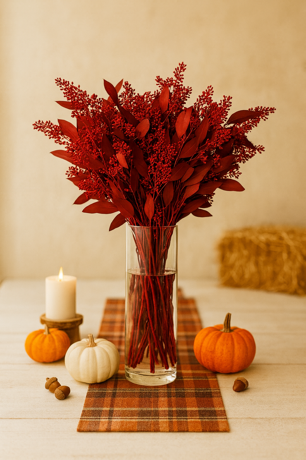 Fall Red Tinted Seeded Eucalyptus