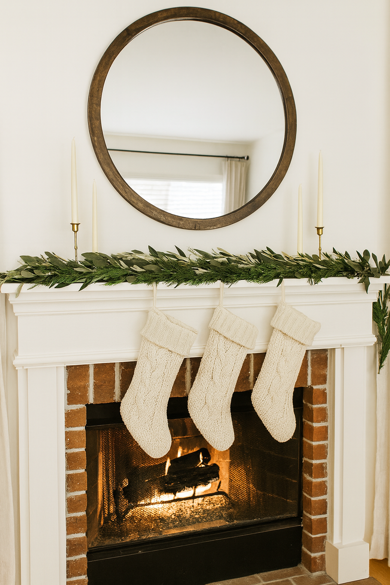 Leyland Cypress, Olive Leaf & Seeded Eucalyptus Garland – Fresh Handcrafted Greenery for Holidays, Weddings & Home