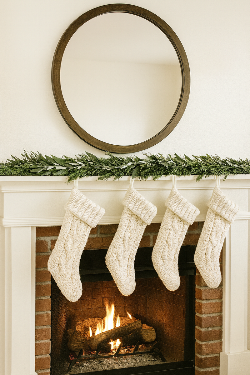 Leyland Cypress, Olive Leaf & Seeded Eucalyptus Garland – Fresh Handcrafted Greenery for Holidays, Weddings & Home