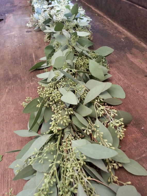 Seeded Eucalyptus Garland | 6 ft | Fresh Farm-Grown | Weddings, Tablescapes & Home Décor (TK)