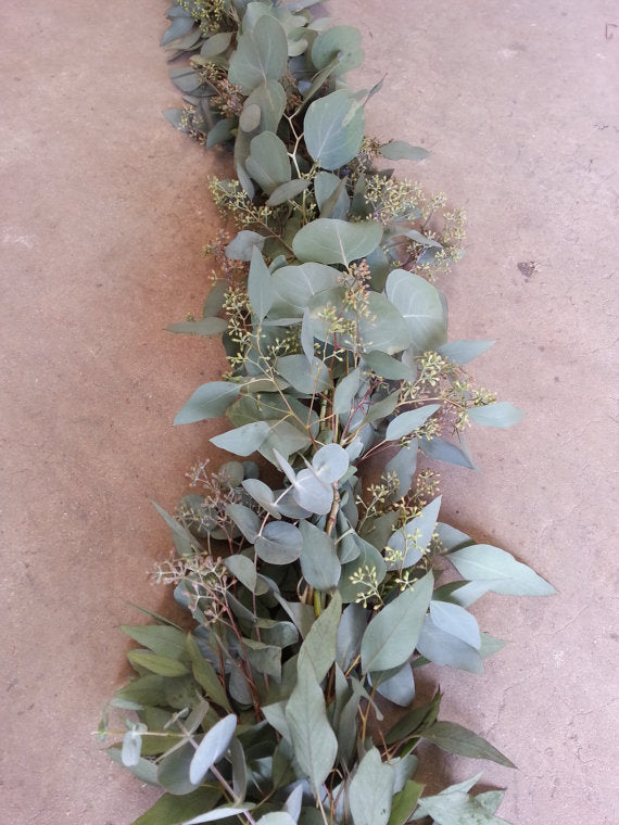 Seeded Eucalyptus Garland | 6 ft | Fresh Farm-Grown | Weddings, Tablescapes & Home Décor (TK)