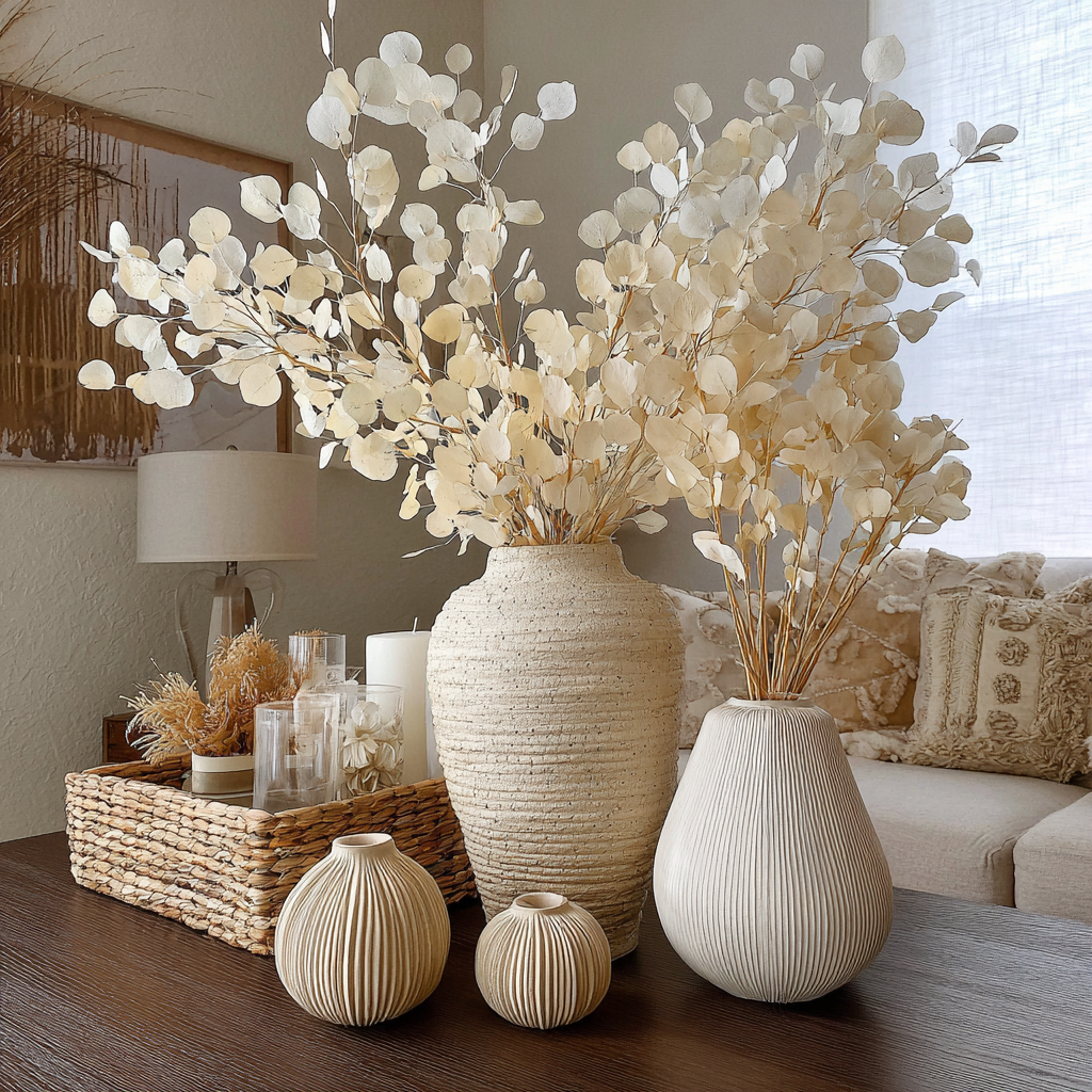 Bleached White Silver Dollar Eucalyptus (10 stem bunches)