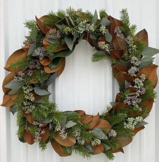 18" and 24" Magnolia, Noble Fir & Seeeded Eucalyptus Wreath – Christmas Decor, Christmas Wreath,  (TK)