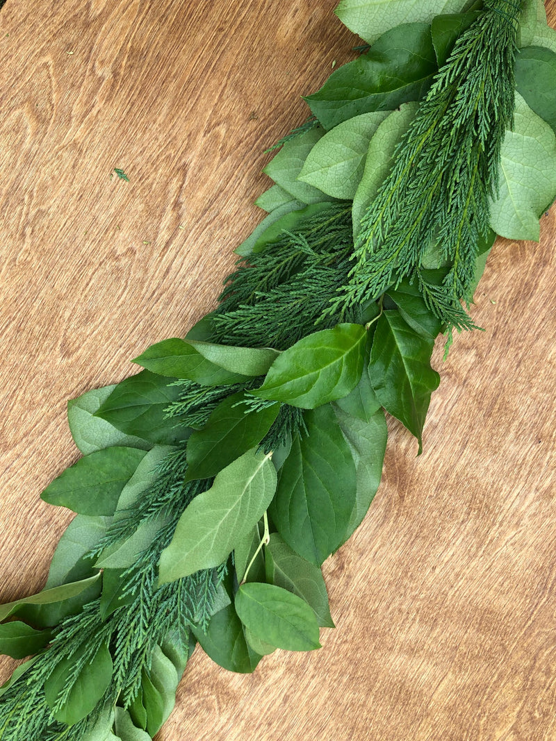 Salal and Leyland Cypress Garland