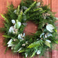 Silver Dollar, Seeded Eucalyptus, Sword Fern, and Plumosus Fern Wreath